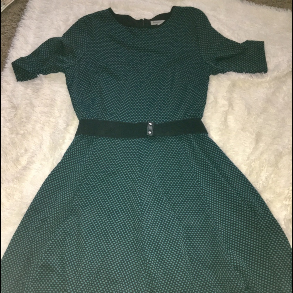 Gorgeous new black / deep teal polka dot Stunning